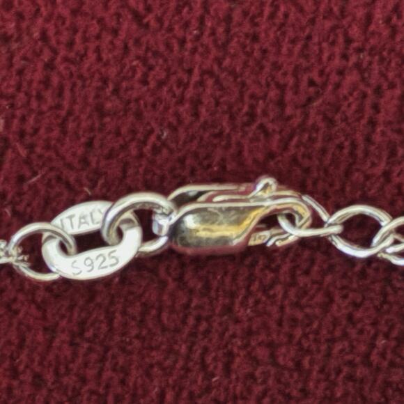 Sterling Silver Designer DK Green Peridot Stone W/ Chain - Picture 6 of 6